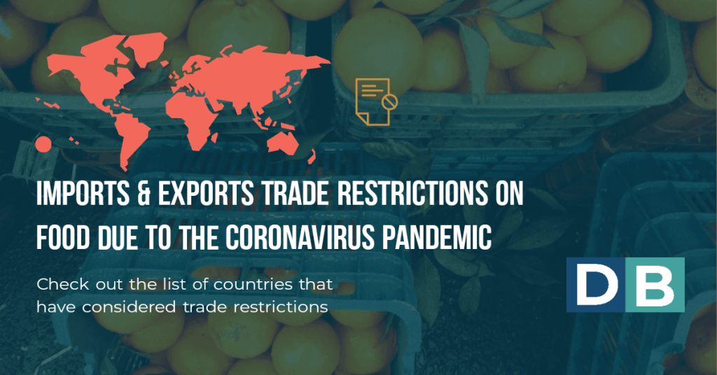 Imports & Exports Trade restrictions on food due to the coronavirus pandemic