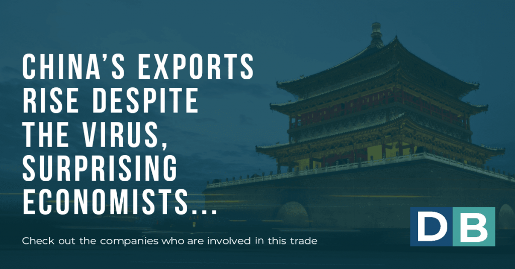 China’s exports rise despite the virus, surprising economists.
