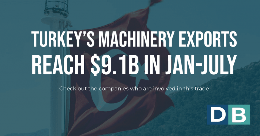 Turkey's machinery exports reach $9.1B in Jan-July